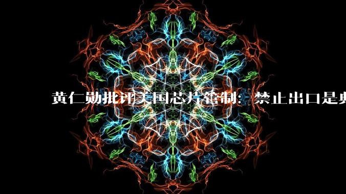 黄仁勋批评美国芯片管制：禁止出口是典型的“失败者心态”_中国_生态