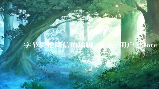 字节要挖微信的墙脚_社交_用户_Store