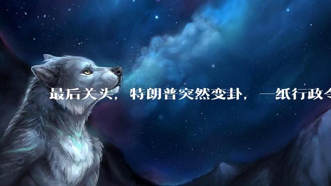最后关头，特朗普突然变卦，一纸行政令，大批外资流向中国硬科技_政策_美国_全球资本