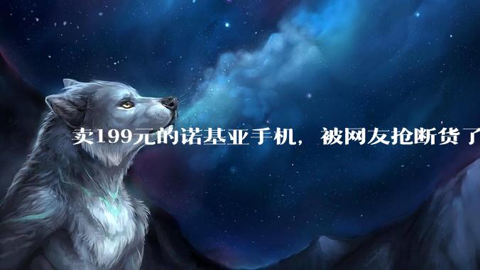 卖199元的诺基亚手机，被网友抢断货了_功能_老人_边是