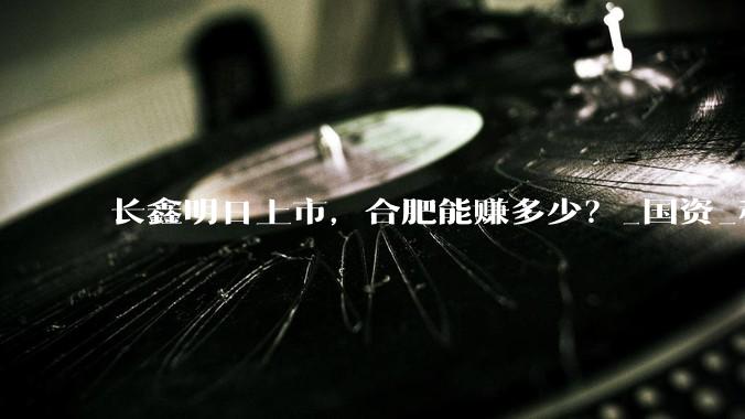 长鑫明日上市，合肥能赚多少？_国资_科技_投资