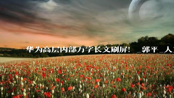 华为高层内部万字长文刷屏！_郭平_人工智能_模型