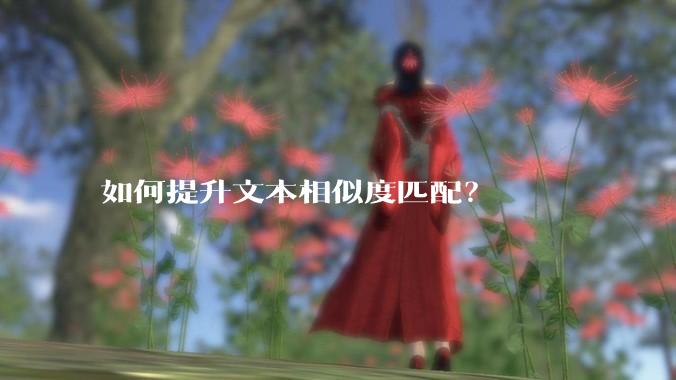 如何提升文本相似度匹配？